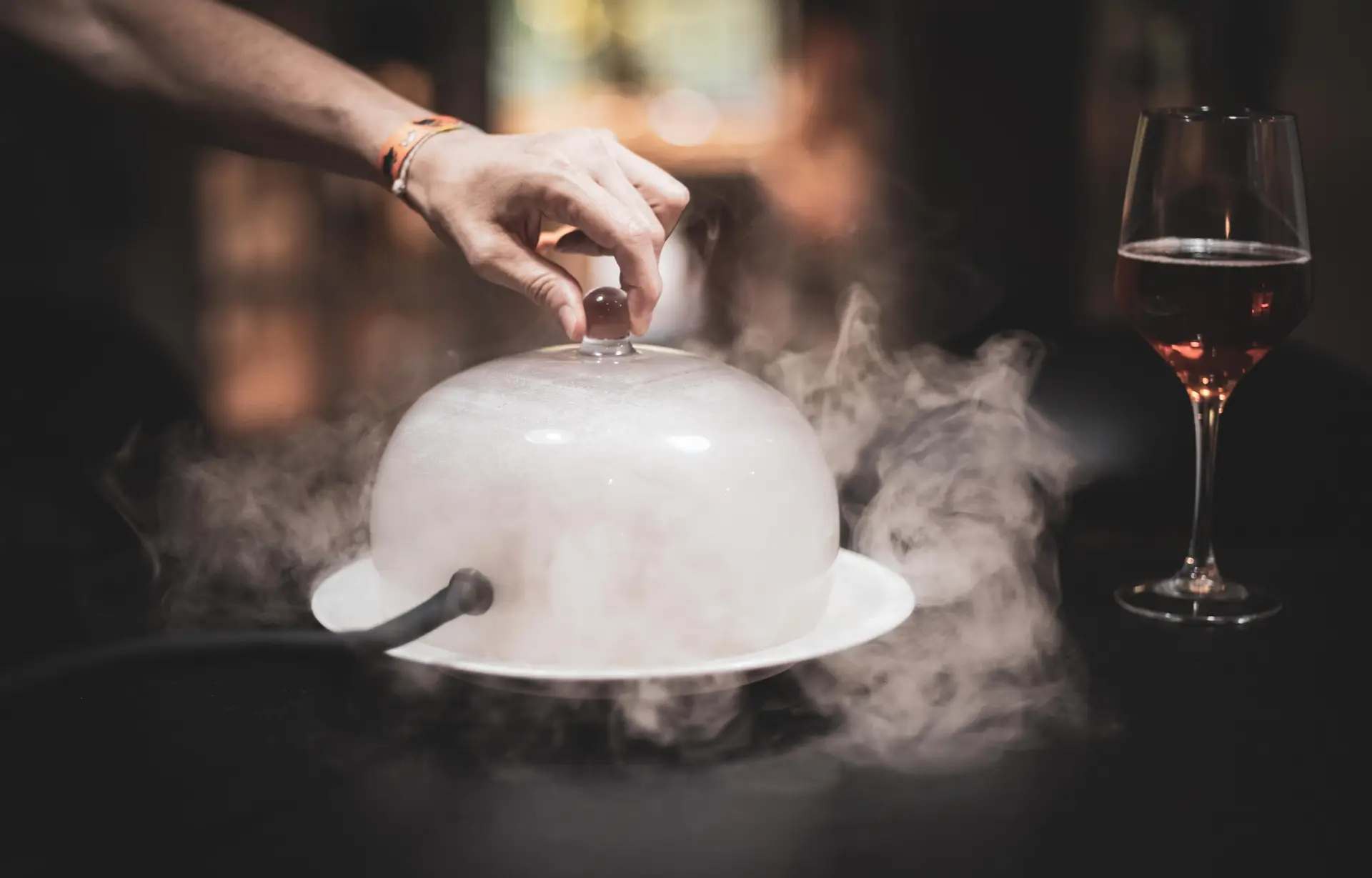 Exquisite smoked dish presentation at Zelcarine Dining