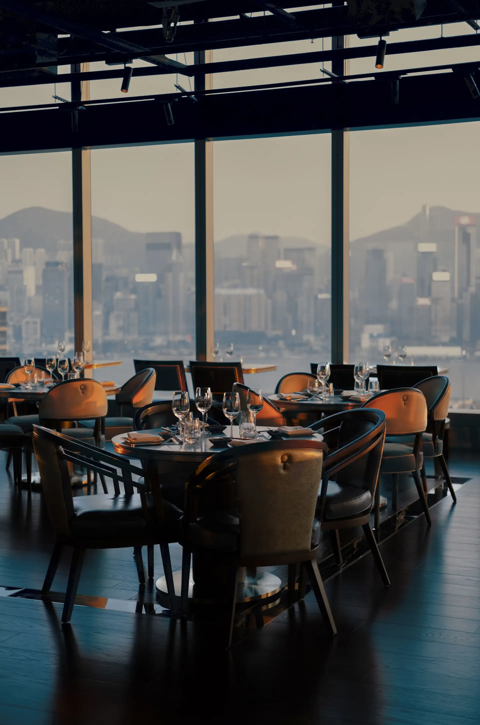 Panoramic view from a luxury dining room